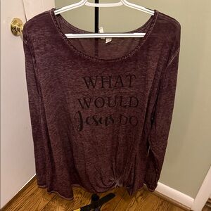 WWJD Women's Maroon Graphic Top